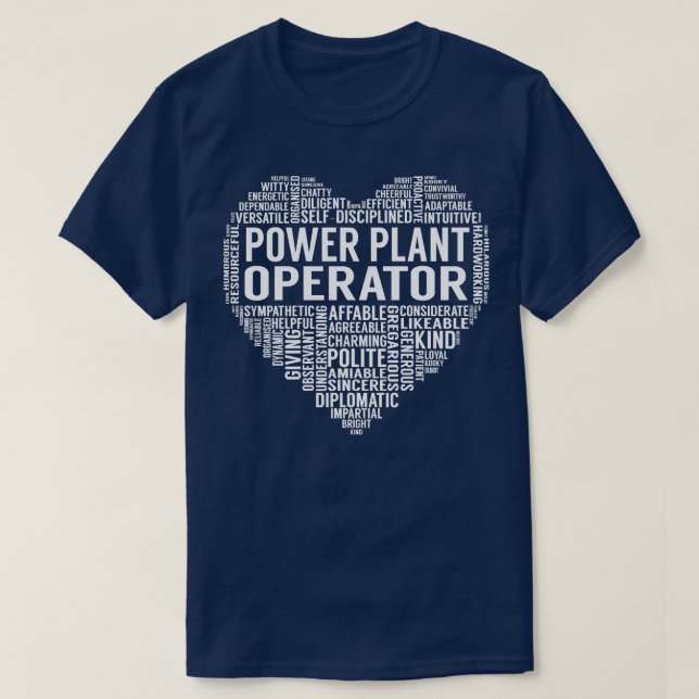Power Plant Operator Heart T Shirt (Design framsida)