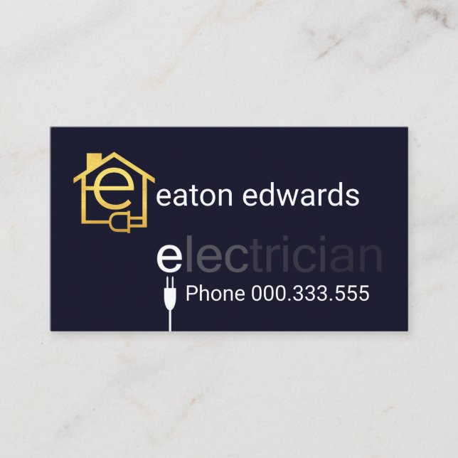 Power Plug Electrician Bokeh Visitkort (Framsida)