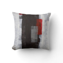 "Power Resa" Black, Grått, Red Abstrakt Art Pillow