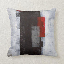 "Power Resa" Black, Grått, Red Abstrakt Art Pillow Kudde