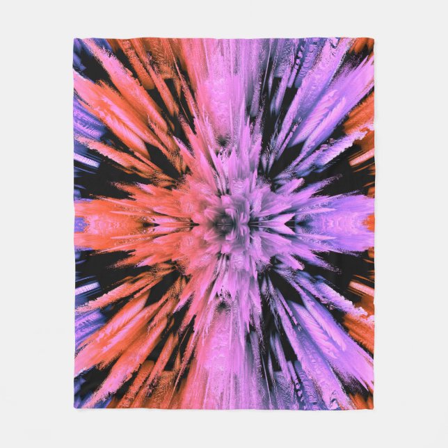 Power Rosa Explosion Abstrakt Fleece Blanket (Framsidan)