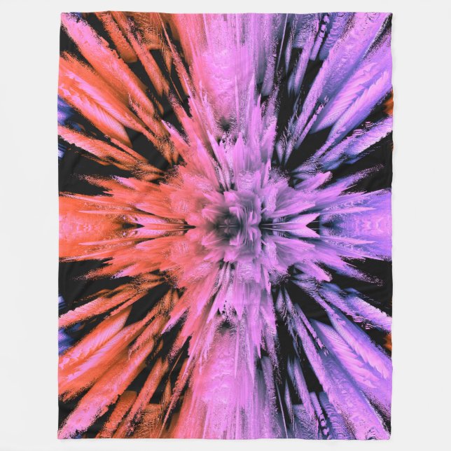 Power Rosa Explosion Abstrakt Fleece Blanket (Framsidan)