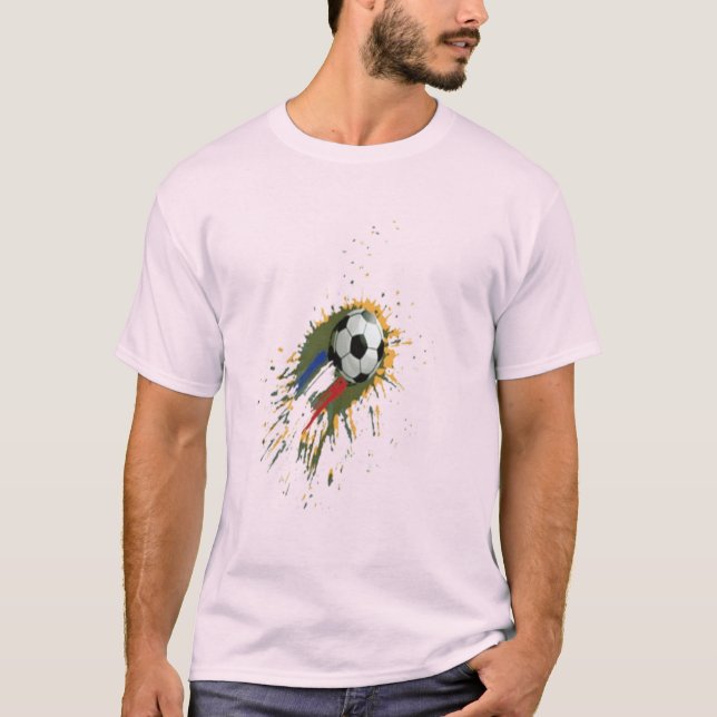 Power Shot: Splash Soccer Design T Shirt (Framsida)