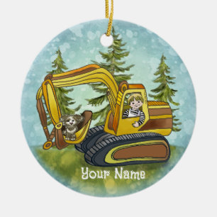 Power Shovel Kid-ornament Julgransprydnad Keramik