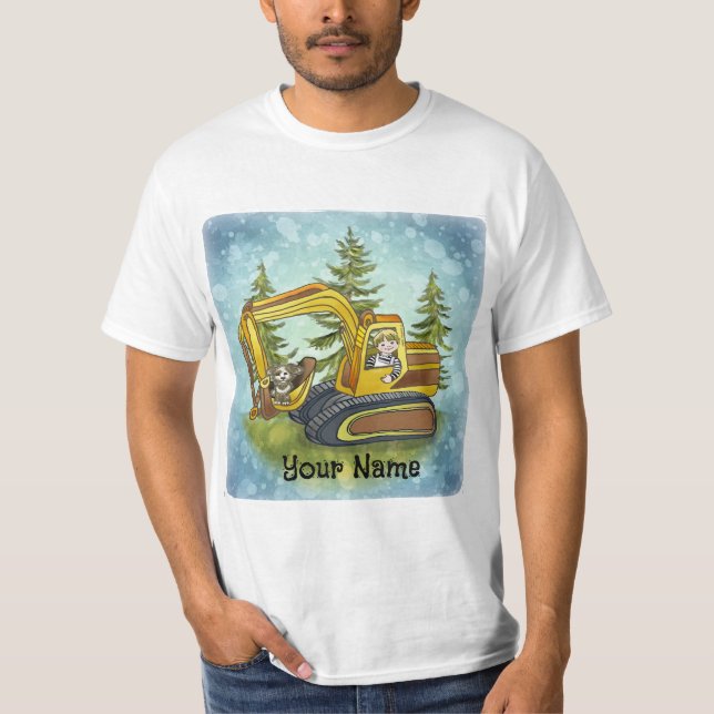 Power Shovel Kid t-shirt på svenska (Framsida)