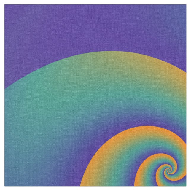 Power Spiral Fractal - orange blue + dina idéer Tyg (Närbild)