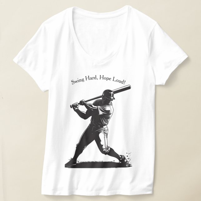 Power Swing – Serieskstil Baseballdesign T Shirt (Laydown)
