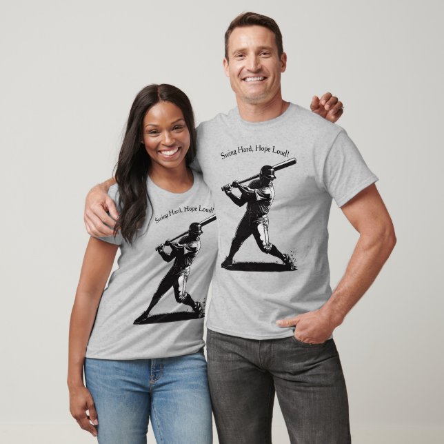 Power Swing - Tecknad Baseball Design Stil T Shirt (Unisex)