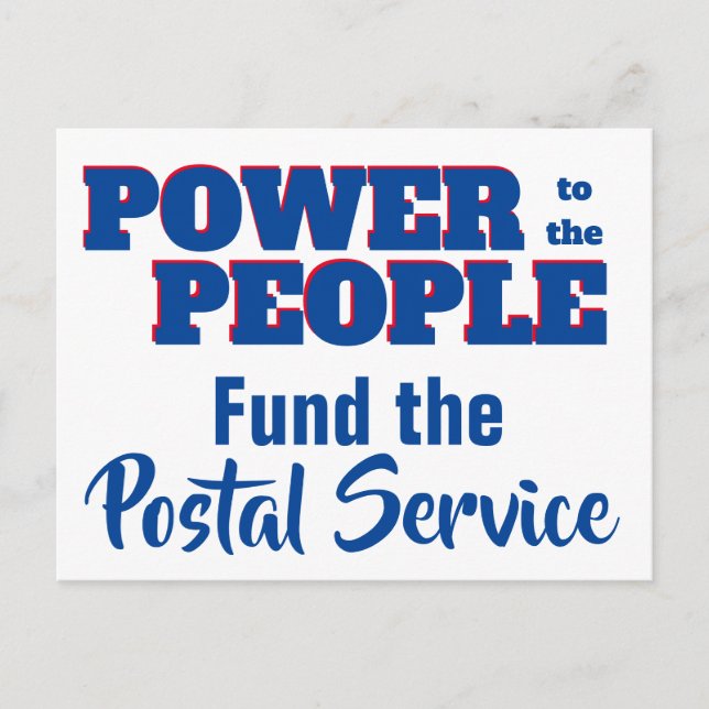 Power to the People Fund Postkontor Mall Vykort (Framsida)