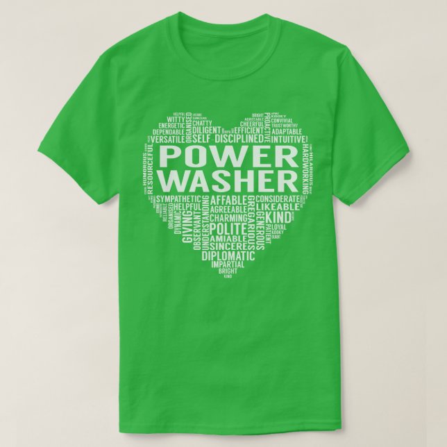 Power Washer Heart T Shirt (Design framsida)