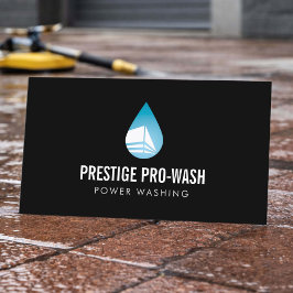 Power Washing Service Modern Logo Svart Visitkort