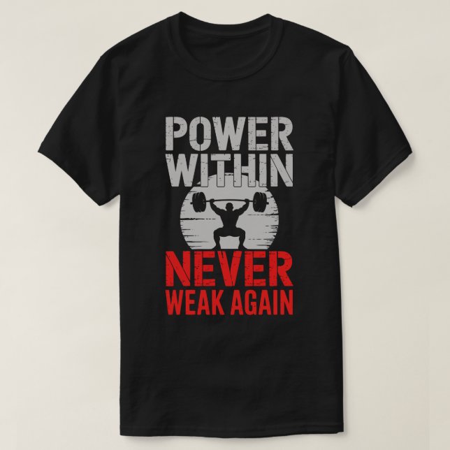 Power Within Bodybuilder Motivation Tee (Design framsida)
