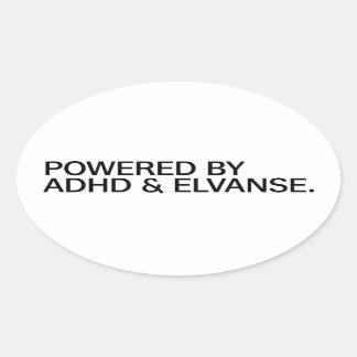  Powered By ADHD & Elvanse  | Sticker Ovalt Klistermärke