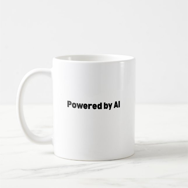 Powered by AI Mug – AI-Themed Gift for Techies  Kaffemugg (Vänster)