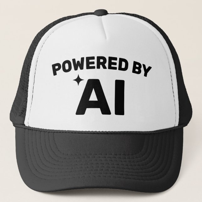 Powered by AI™ Trucker Hat (Customize It!) Keps (Framsida)