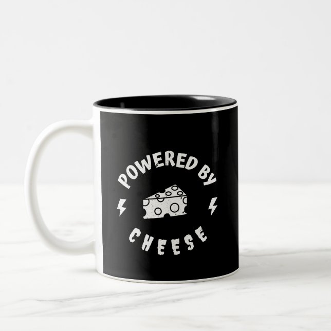 Powered By Cheese Två-Tonad Mugg (Vänster)