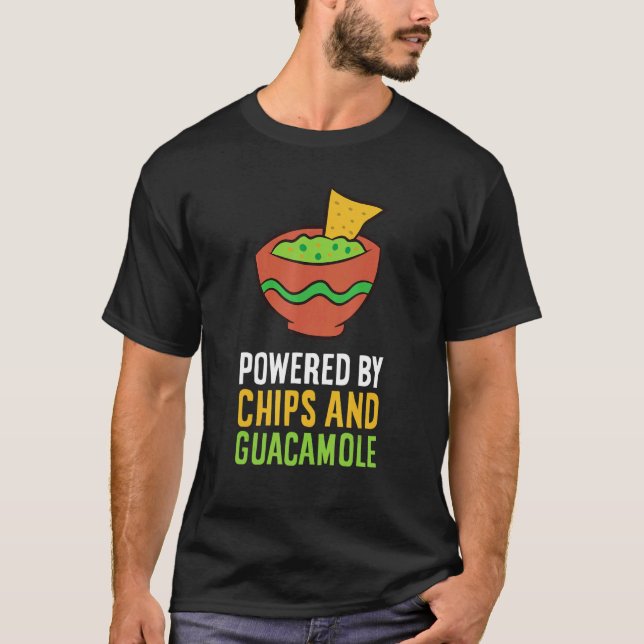 Powered By Chips And Guacamole T Shirt (Framsida)
