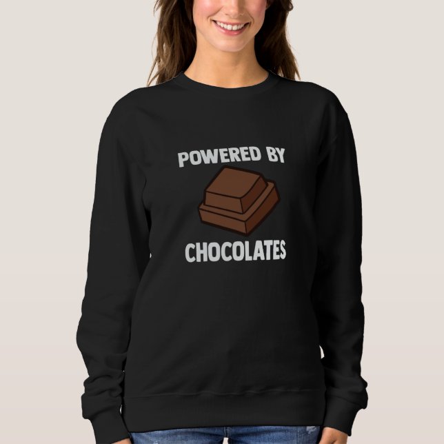 Powered By Chocolates Chocolate Quote T Shirt (Framsida)