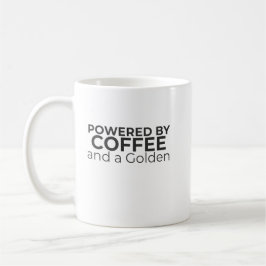 Powered by Coffee and a Golden Retriever Coffee Kaffemugg