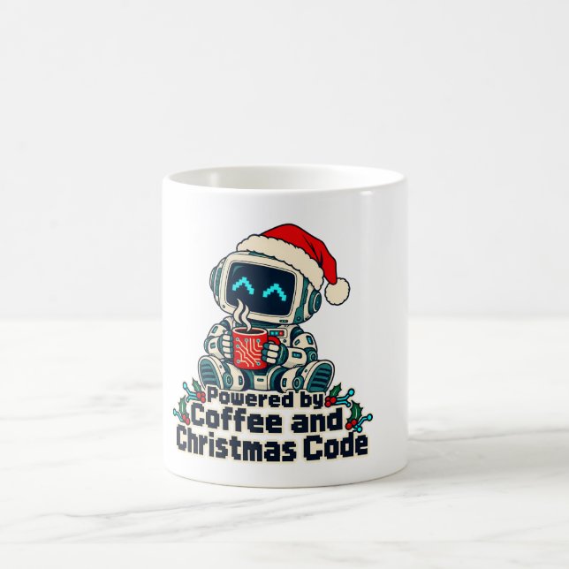 Powered by Coffee and Christmas Code Robot Kaffemugg (Center)