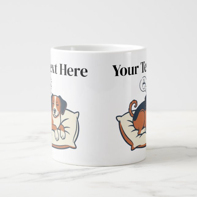 Powered by Coffee & Dog Dreams Jumbo Mugg (Framsidan)