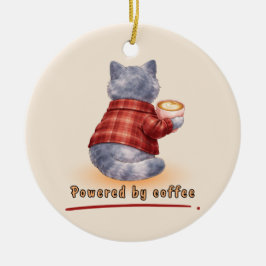 Powered by Coffee Julgransprydnad Keramik