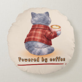 Powered by Coffee Rund Kudde