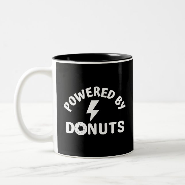 powered by donuts Två-Tonad mugg (Vänster)