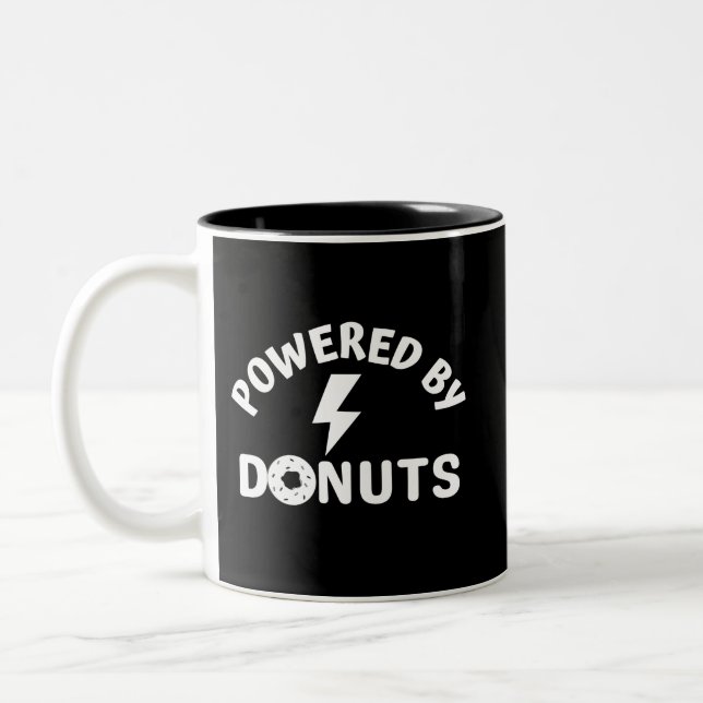 powered by donuts Två-Tonad mugg (Vänster)