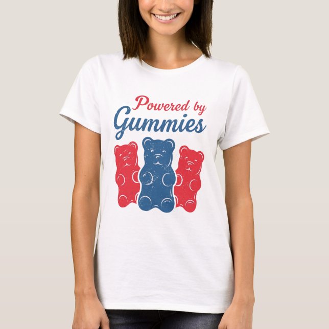 Powered By Gummies  T Shirt (Framsida)