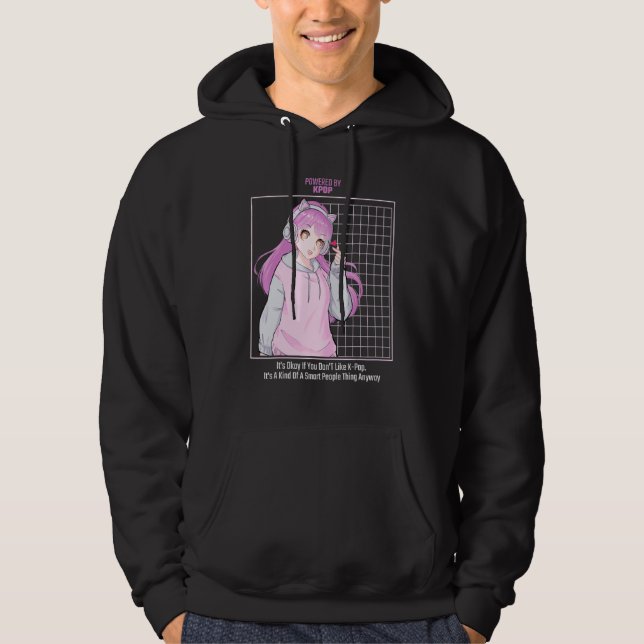 Powered By KPop Korean Pop Kdrama Music Hoodie (Framsida)