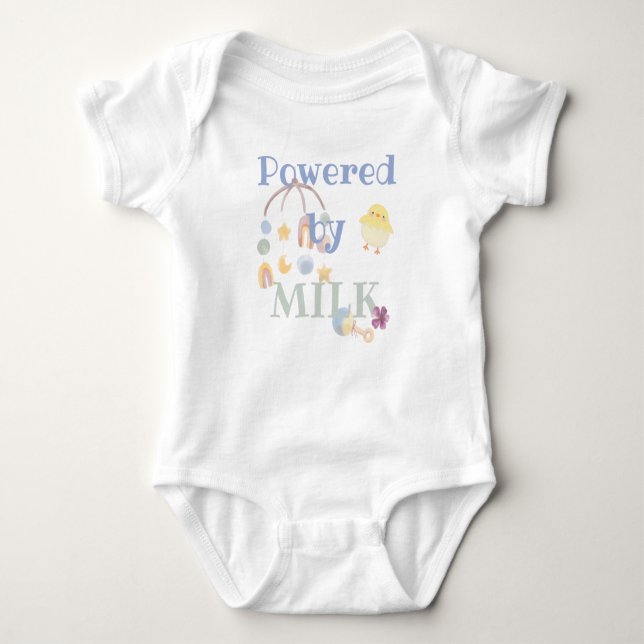 Powered by milk - mobile rattle  t shirt (Framsida)