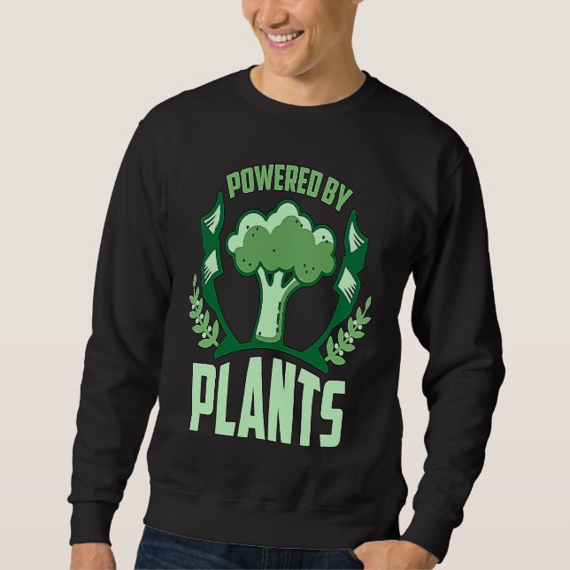Powered By Plants Veganism Plant Based Lifestyle V Lång Ärmad Tröja (Framsida)