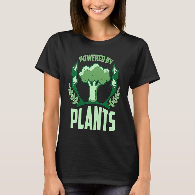 Powered By Plants Veganism Plant Based Lifestyle V T Shirt (Framsida)