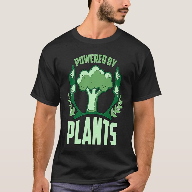Powered By Plants Veganism Plant Based Lifestyle V T Shirt (Framsida)