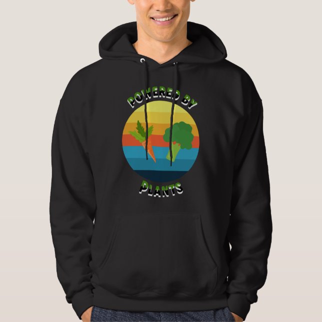 Powered by plants  vegetarian vegan workout lifest hoodie (Framsida)