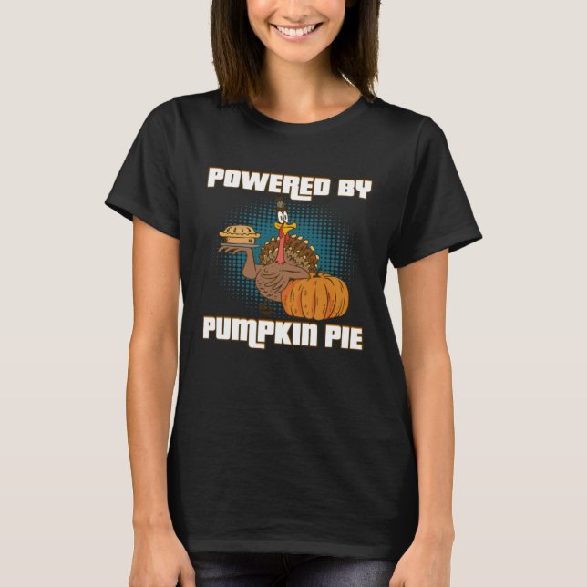 Powered By pumpkin Pies Delicious Hot Pie T Shirt (Framsida)
