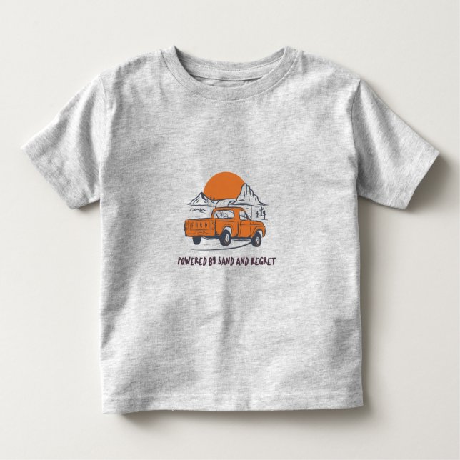 Powered By Sand And Regret Desert Camping T Shirt (Framsida)