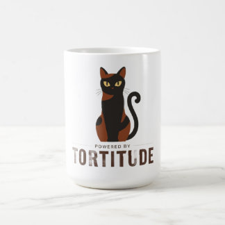 Powered by Tortitude Funny Cat Graphic Kaffemugg