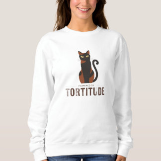 Powered by Tortitude Funny Cat Graphic T Shirt