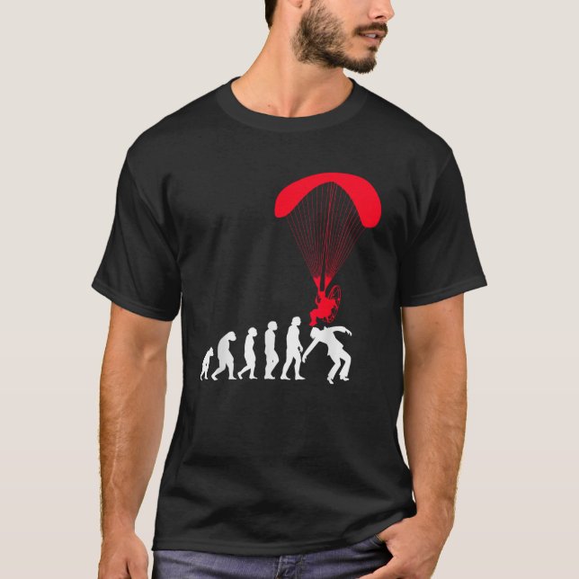 Powered Paramotor Funny Paragliding Evolution Para T Shirt (Framsida)