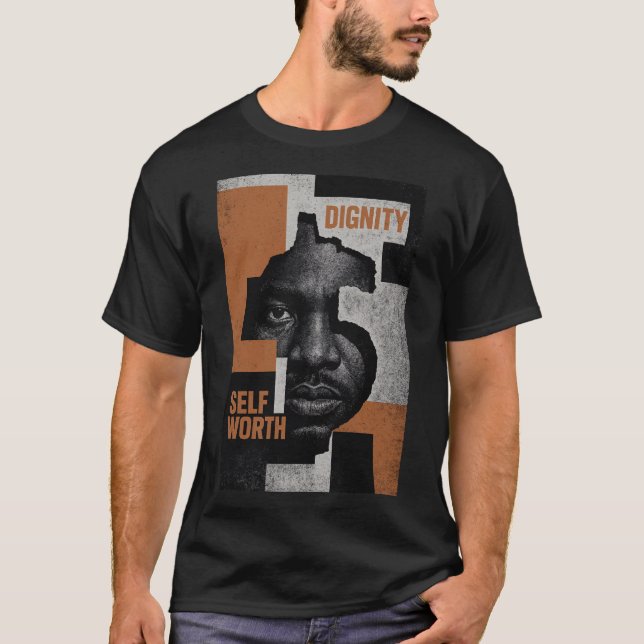 Powerful Human Rights & Self-Worth Abstract T Shirt (Framsida)