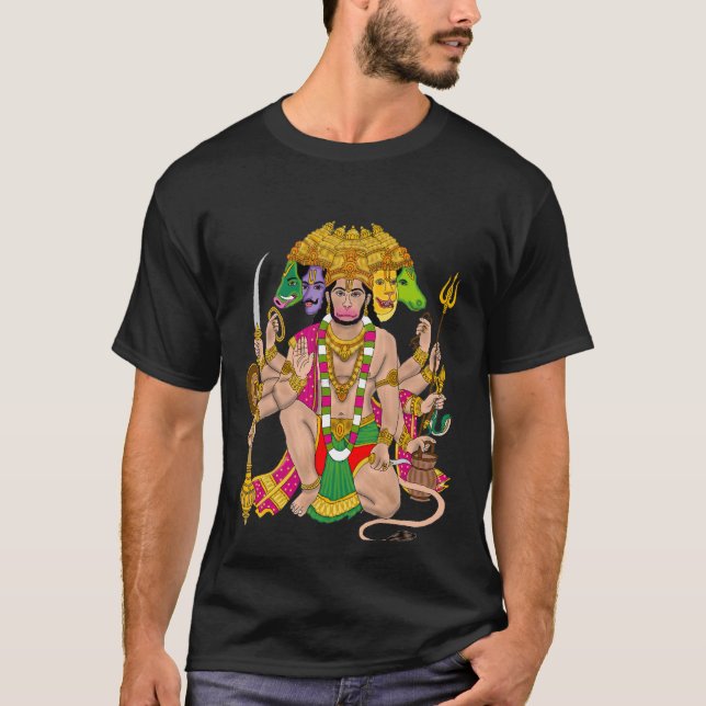 Powerful Panchmukhi Hanuman T-Shirt (Framsida)