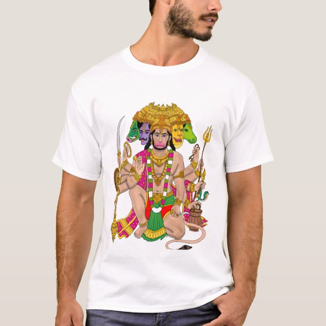 Powerful Panchmukhi Hanuman T-Shirt (Framsida)