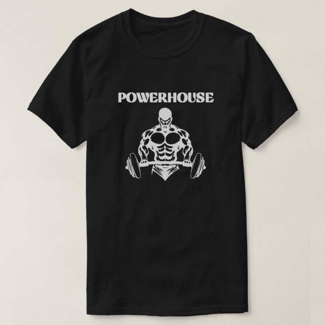 POWERHOUSE, BLACK MEN'S BASIC  T SHIRT (Design framsida)