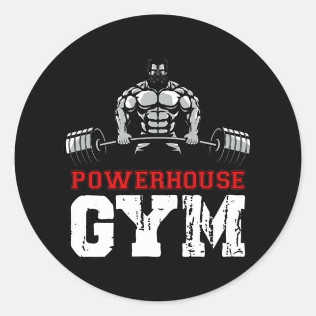 Powerhouse Gym Runt Klistermärke (Framsida)