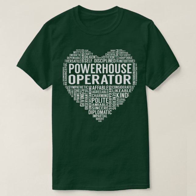 Powerhouse Operator Heart T Shirt (Design framsida)