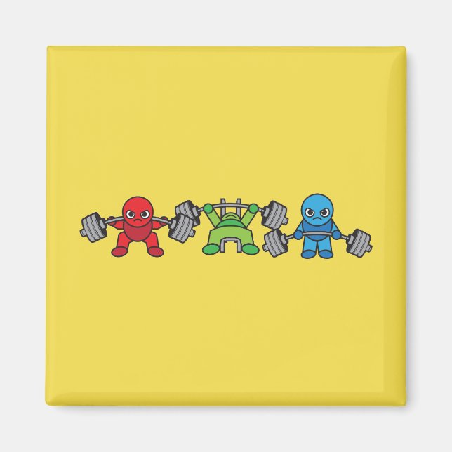 Powerlift Kawaii - Squat, Bench Press, Deadlift Magnet (Framsidan)
