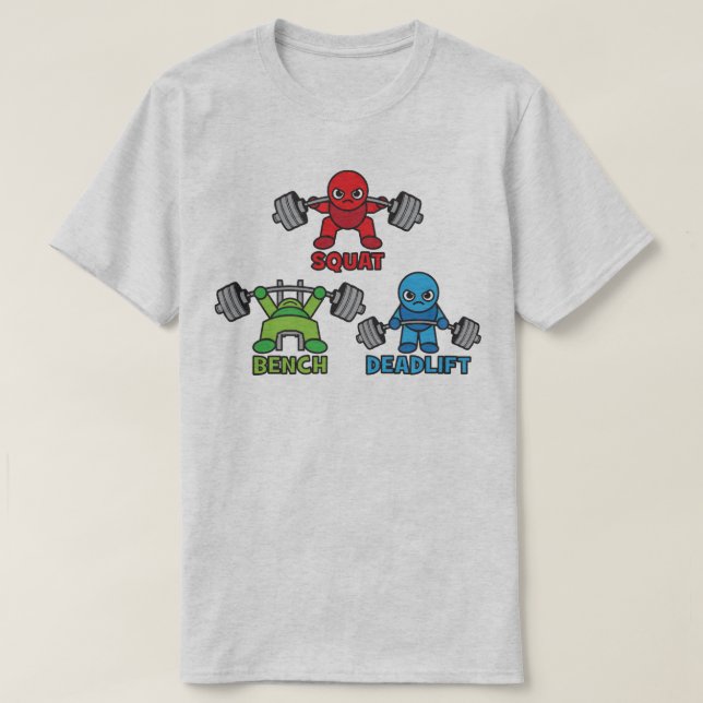 Powerlift Kawaii - Squat, Bench Press, Deadlift T-shirt (Design framsida)
