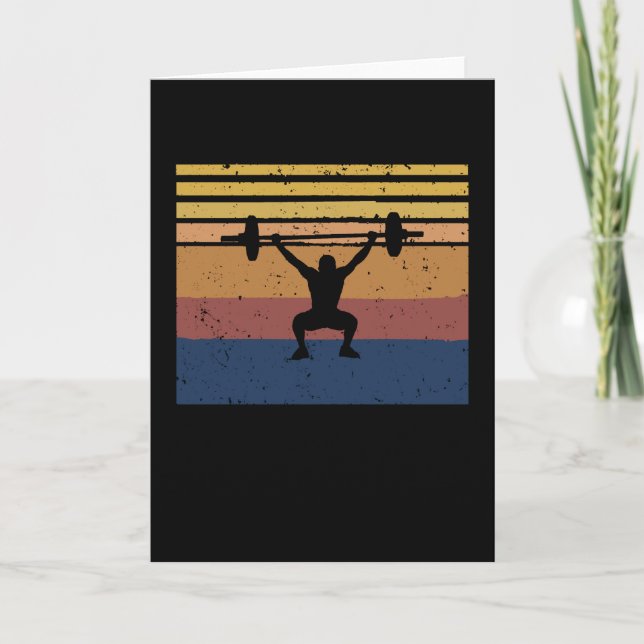Powerlift Retro Sunset Bodybuilding Gift Kort (Framsida)
